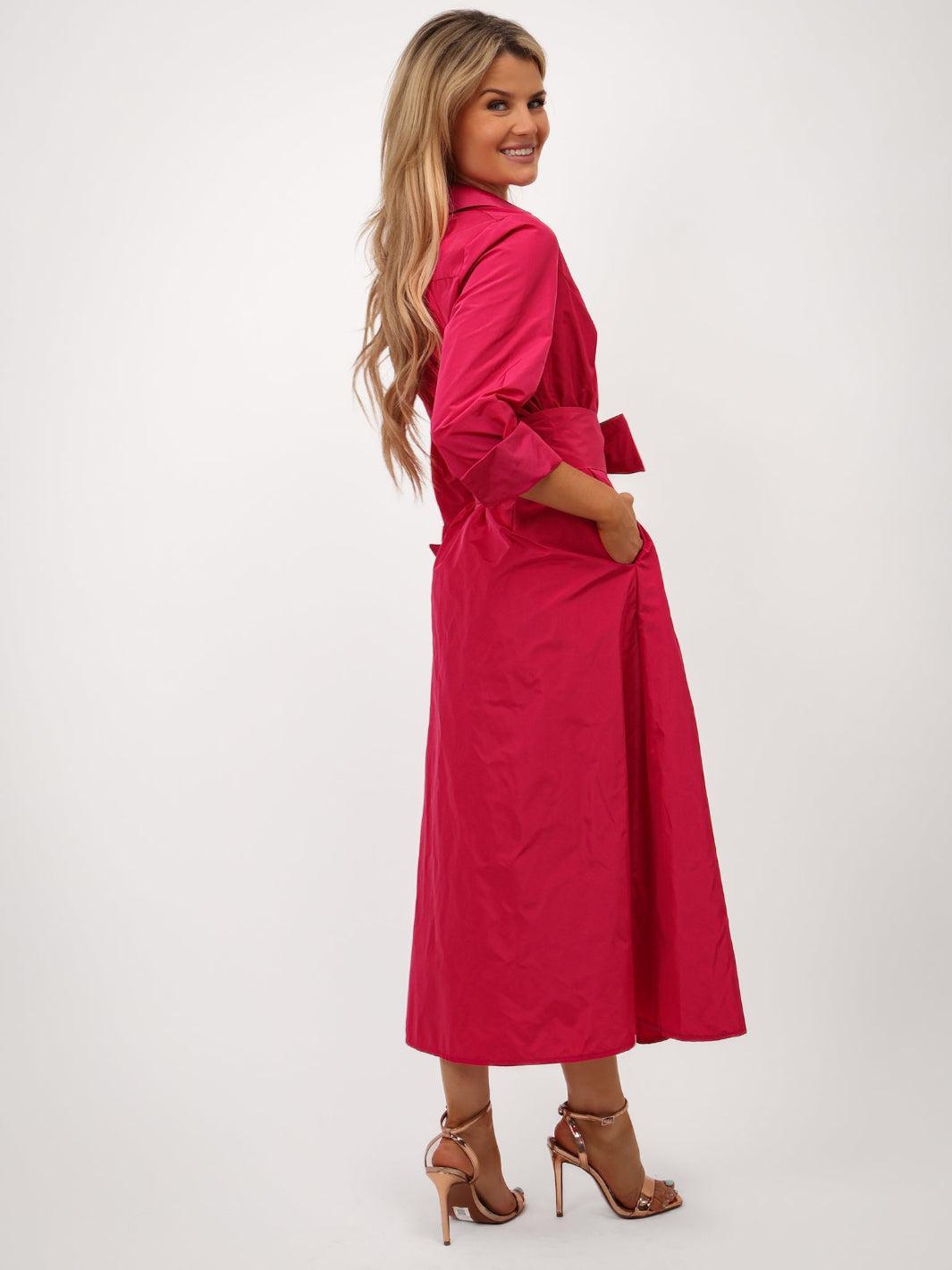 Kate & Pippa Victoria Taffeta Midi Dress In Pink-Kate & Pippa Autumn/Winter Ladies Clothing