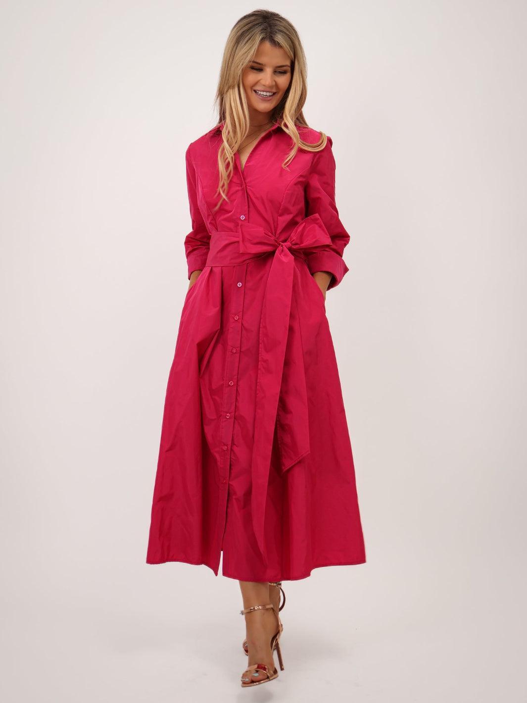 Kate & Pippa Victoria Taffeta Midi Dress In Pink-Kate & Pippa Autumn/Winter Ladies Clothing