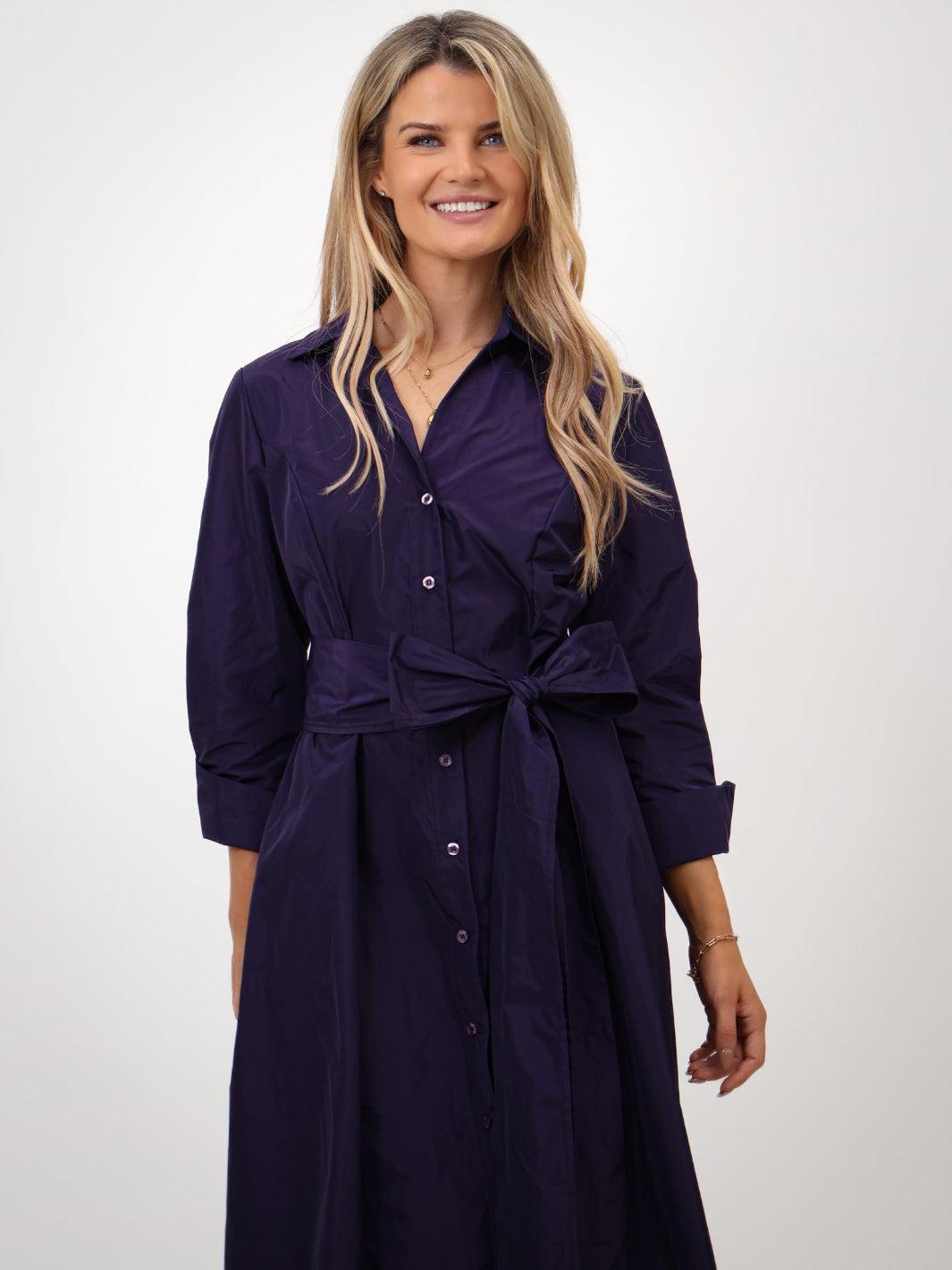 Kate & Pippa Victoria Taffeta Midi Dress In Purple-Kate & Pippa Autumn/Winter Ladies Clothing