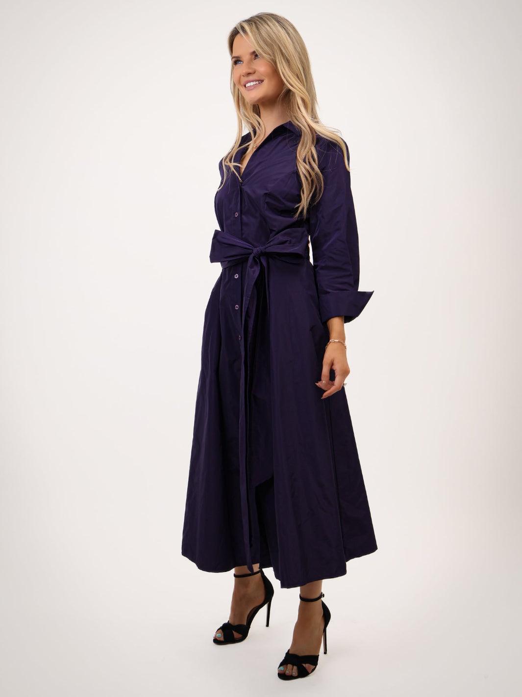 Kate & Pippa Victoria Taffeta Midi Dress In Purple-Kate & Pippa Autumn/Winter Ladies Clothing