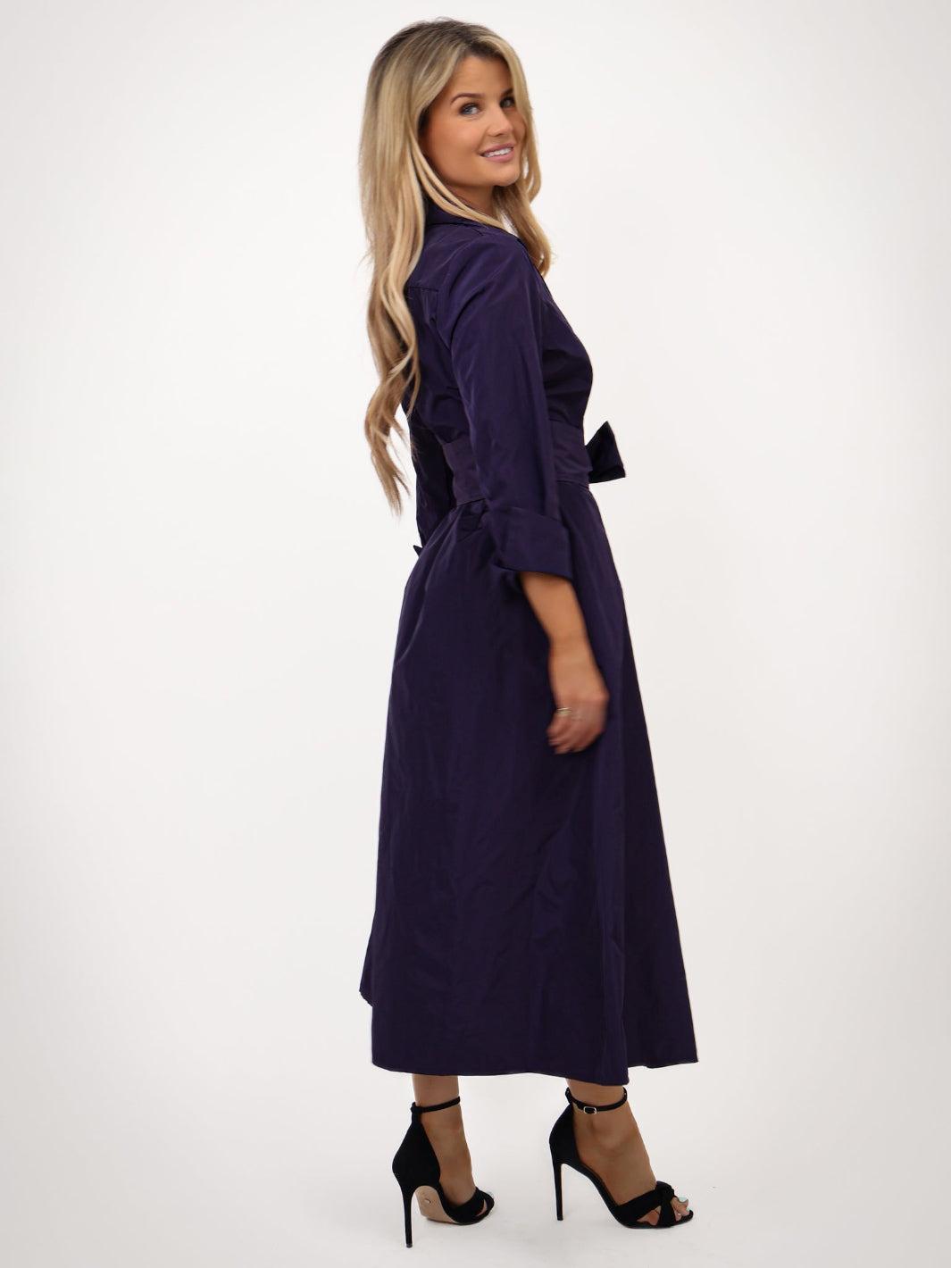 Kate & Pippa Victoria Taffeta Midi Dress In Purple-Kate & Pippa Autumn/Winter Ladies Clothing