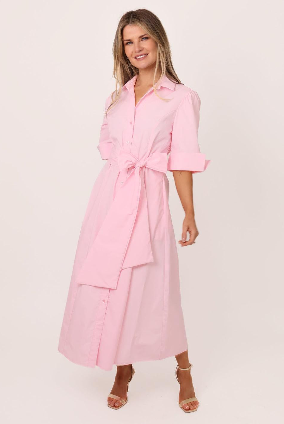 Kate & Pippa Whitney Midi Dress In Light Pink-Kate & Pippa