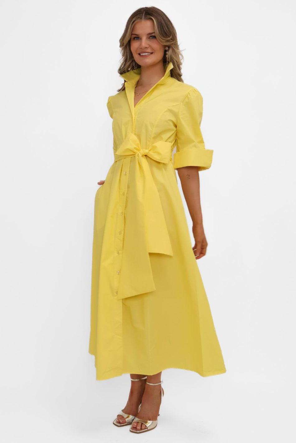 Kate & Pippa Whitney Midi Dress In Yellow-Kate & Pippa