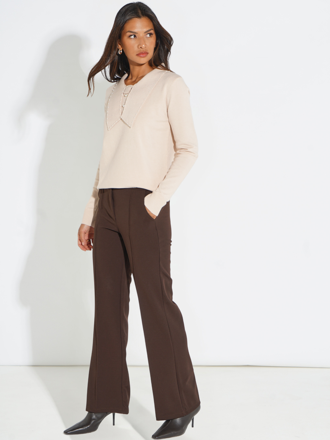 Kate & Pippa Yale Trousers In Chocolate Brown-Kate & Pippa