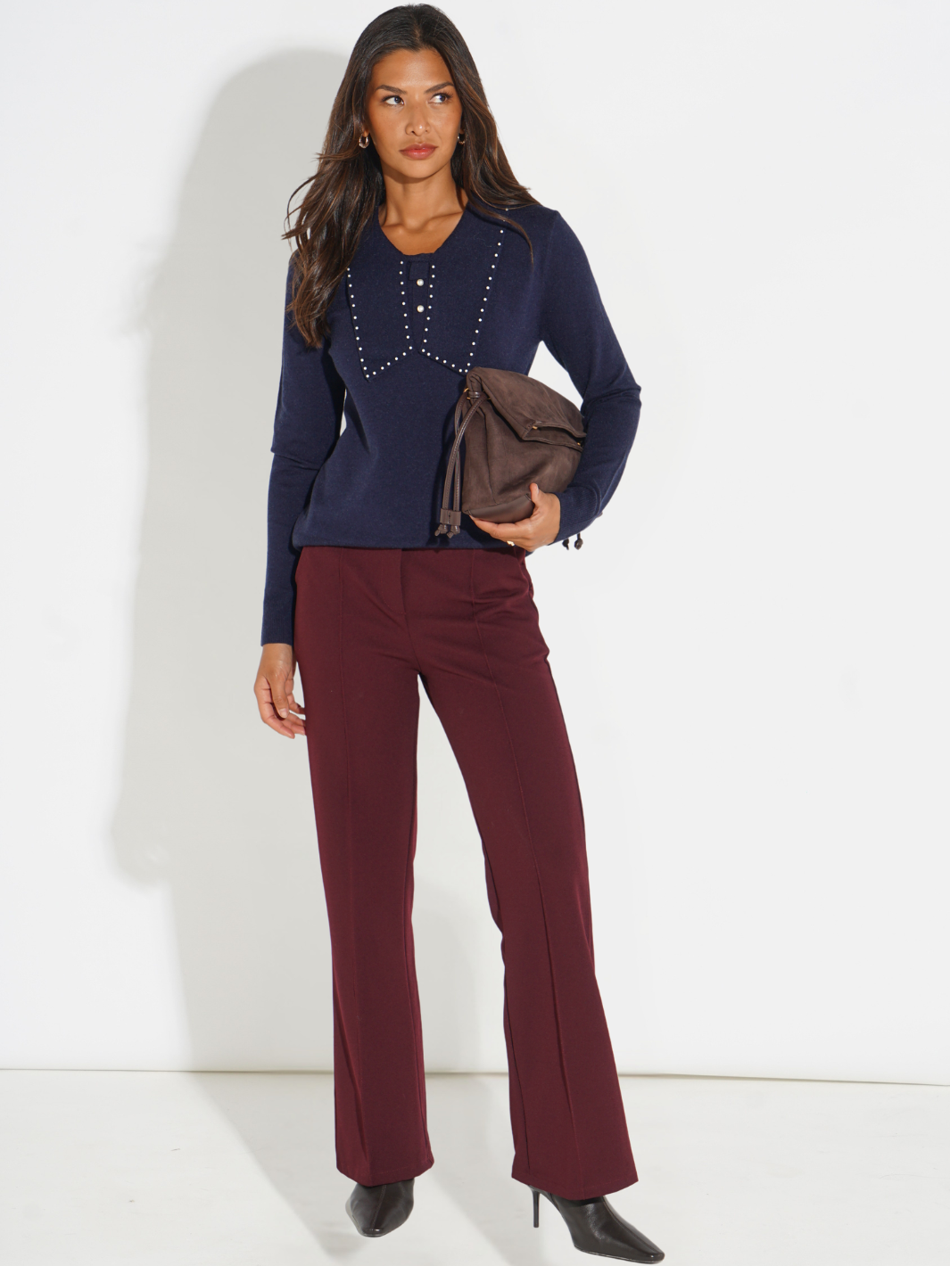 Kate & Pippa Yale Trousers In Mulberry-Kate & Pippa