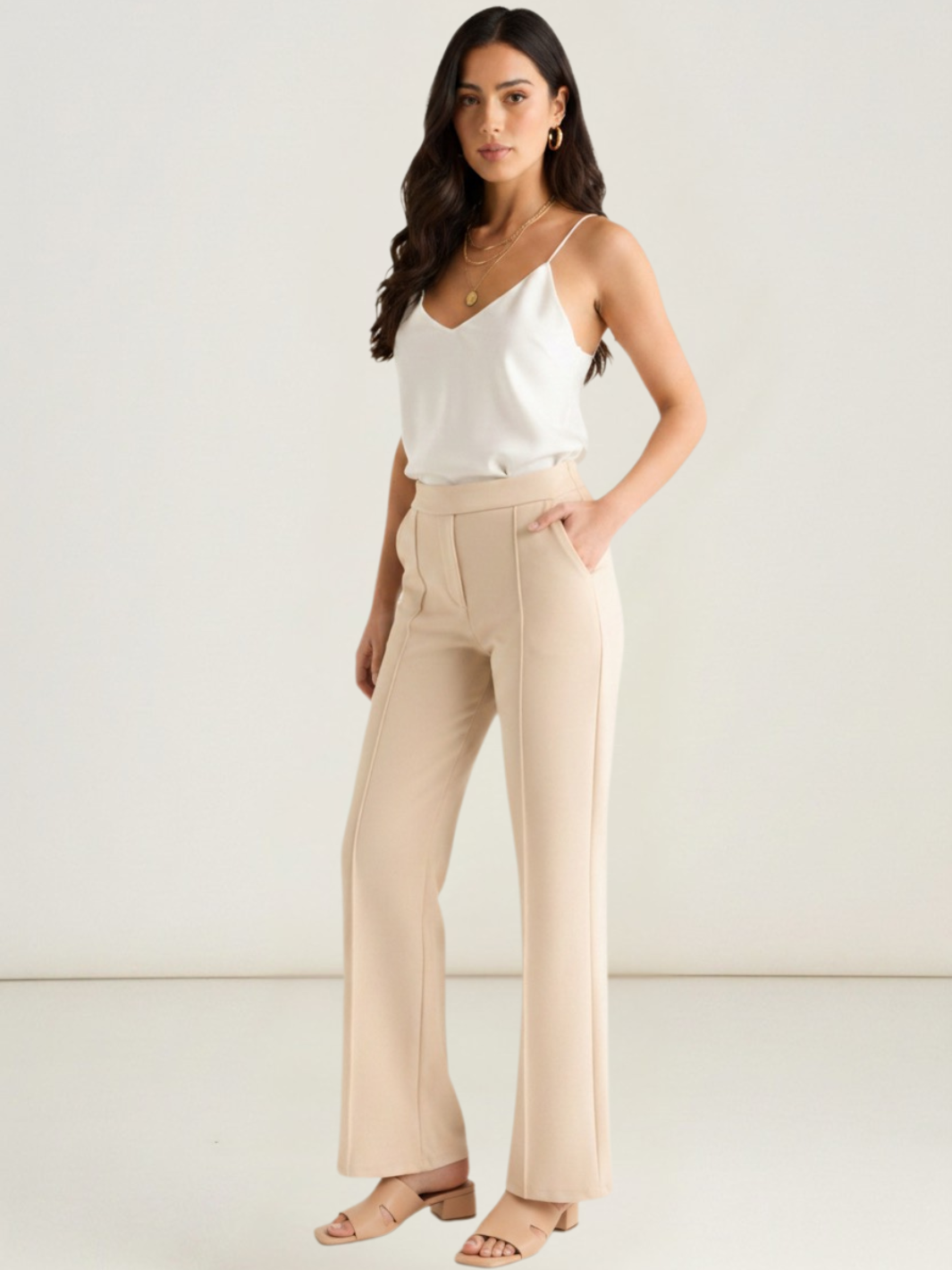 Kate & Pippa Yale Trousers In Soft Beige-Kate & Pippa