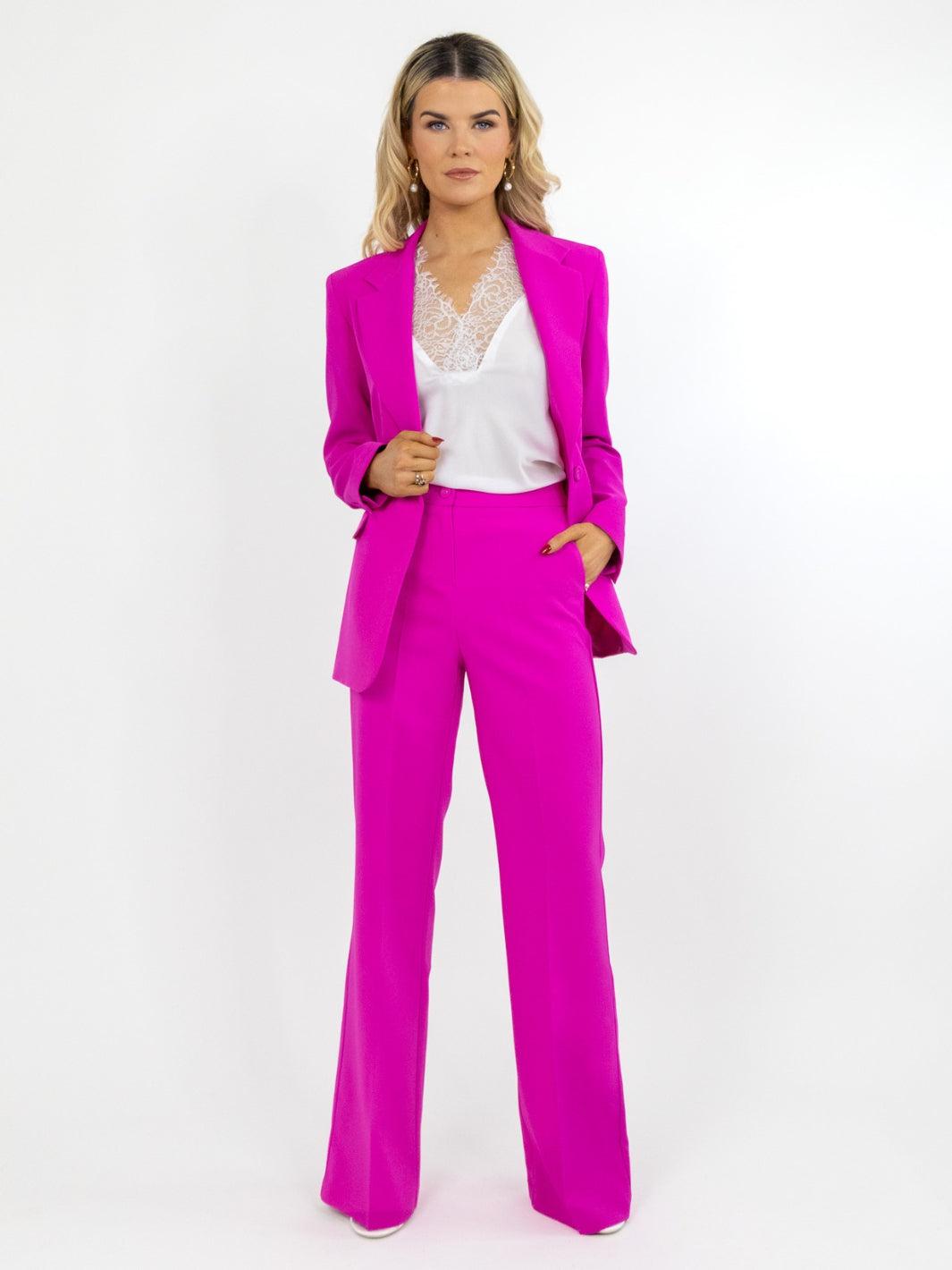 Kate & Pippa Palermo Wide Leg Trousers In Fuchsia Pink-Nicola Ross