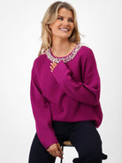 Kate & Pippa Annabelle Knit Jumper In Plum-Kate & Pippa Autumn/Winter Ladies Clothing