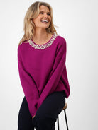 Kate & Pippa Annabelle Knit Jumper In Plum-Kate & Pippa Autumn/Winter Ladies Clothing
