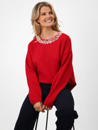 Kate & Pippa Annabelle Knit Jumper In Red-Kate & Pippa Autumn/Winter Ladies Clothing