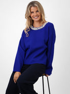 Kate & Pippa Annabelle Knit Jumper In Royal Blue-Kate & Pippa Autumn/Winter Ladies Clothing