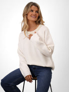 Kate & Pippa Annabelle Knit Jumper In White-Kate & Pippa Autumn/Winter Ladies Clothing