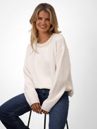 Kate & Pippa Annabelle Knit Jumper In White-Kate & Pippa Autumn/Winter Ladies Clothing