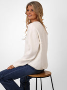 Kate & Pippa Annabelle Knit Jumper In White-Kate & Pippa Autumn/Winter Ladies Clothing