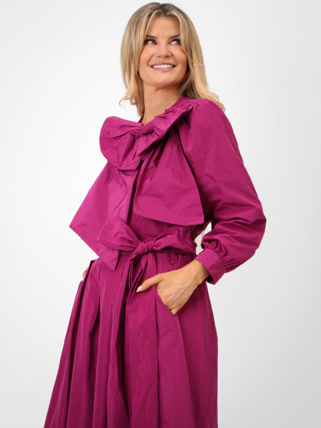 Kate & Pippa Aria Taffeta Top In Magenta-Kate & Pippa Autumn/Winter Ladies Clothing