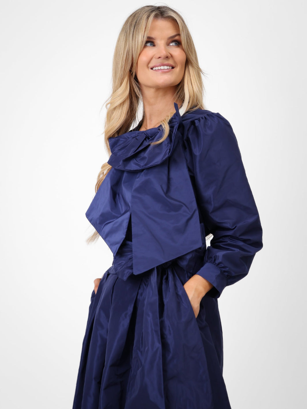 Kate & Pippa Aria Taffeta Top In Navy-Kate & Pippa Autumn/Winter Ladies Clothing