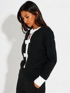 Kate & Pippa Aspen Bow Knit In Black-Kate & Pippa