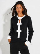 Kate & Pippa Aspen Bow Knit In Black-Kate & Pippa