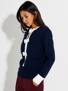 Kate & Pippa Aspen Bow Knit In Navy-Kate & Pippa