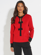 Kate & Pippa Aspen Bow Knit In Red-Kate & Pippa