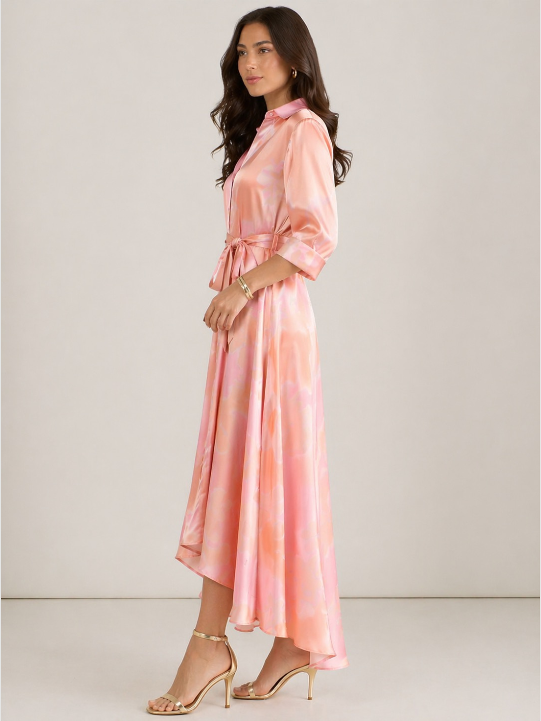 Kate & Pippa Azure Midi Dress In Blush Pink Print-Kate & Pippa