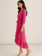 Kate & Pippa Ballerina Midi Dress In Pink Print-Kate & Pippa