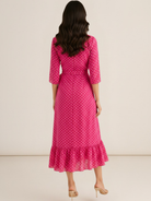 Kate & Pippa Ballerina Midi Dress In Pink Print-Kate & Pippa