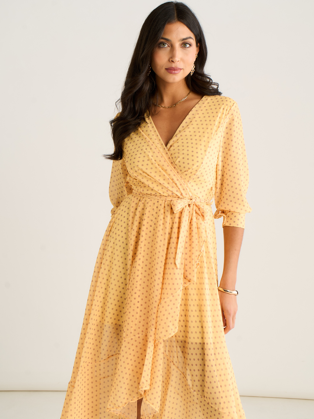 Kate & Pippa Ballerina Midi Dress In Yellow Print-Kate & Pippa