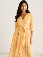 Kate & Pippa Ballerina Midi Dress In Yellow Print-Kate & Pippa