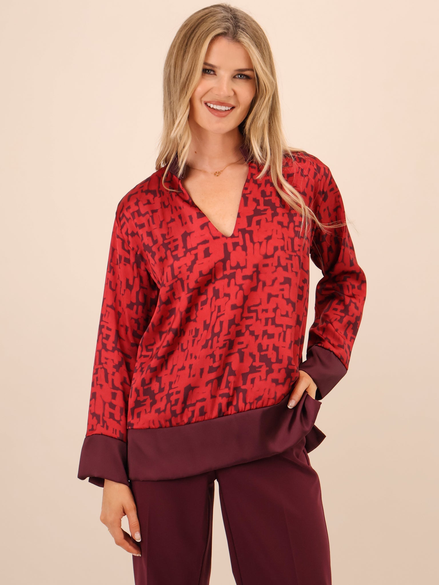 Kate & Pippa Barca Top In Red-Kate & Pippa