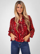 Kate & Pippa Bella Band Top In Berry Abstract Print-Kate & Pippa Autumn/Winter Ladies Clothing