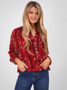 Kate & Pippa Bella Band Top In Berry Abstract Print-Kate & Pippa Autumn/Winter Ladies Clothing