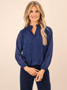 Kate & Pippa Bella Band Top In Blue-Kate & Pippa