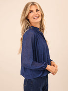 Kate & Pippa Bella Band Top In Blue-Nicola Ross