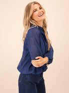 Kate & Pippa Bella Band Top In Blue-Kate & Pippa