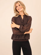 Kate & Pippa Bella Band Top In Brown-Kate & Pippa