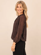 Kate & Pippa Bella Band Top In Brown-Kate & Pippa