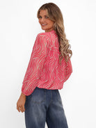 Kate & Pippa Bella Band Top In Cerise Pink Animal-Kate & Pippa