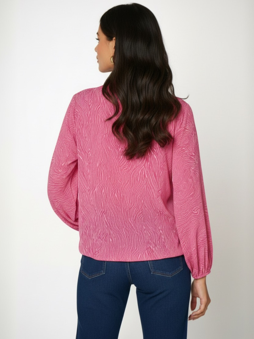 Kate & Pippa Bella Band Top In Cerise Pink Print-Kate & Pippa
