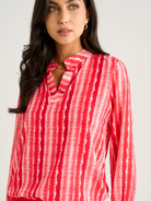 Kate & Pippa Bella Band Top In Coral Wave Print-Kate & Pippa