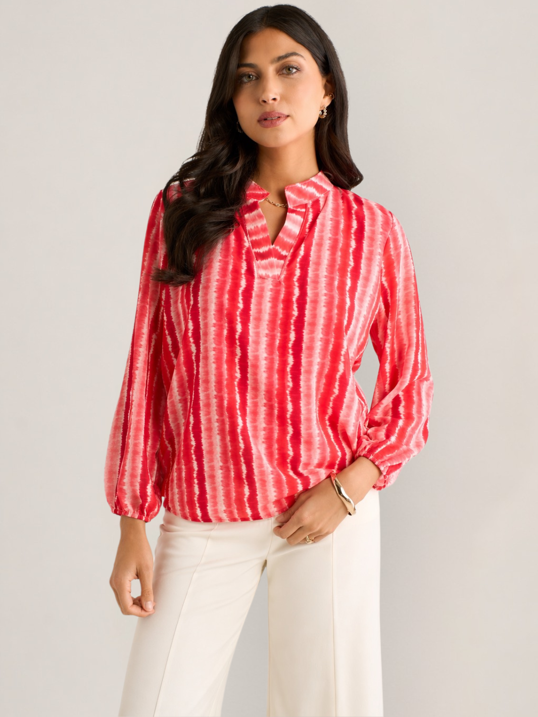 Kate & Pippa Bella Band Top In Coral Wave Print-Kate & Pippa