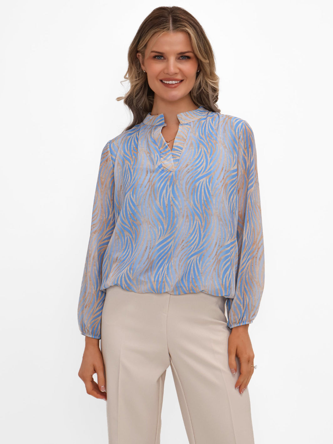 Kate & Pippa Bella Band Top In Light Blue Animal-Kate & Pippa