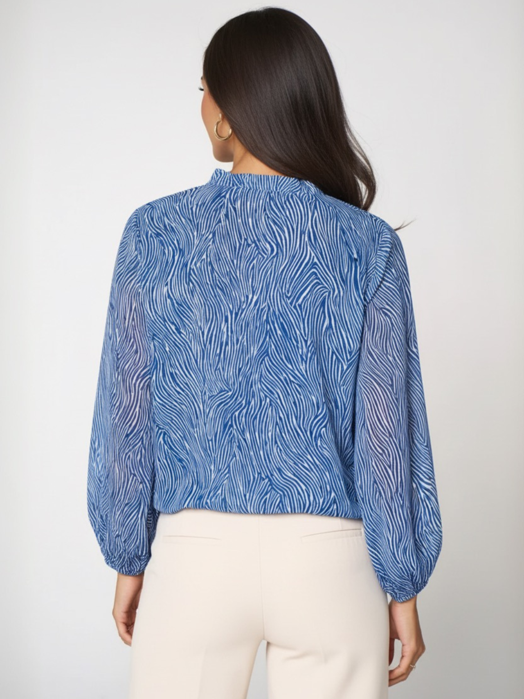 Kate & Pippa Bella Band Top In Navy Print-Kate & Pippa