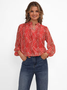 Kate & Pippa Bella Band Top In Red Animal-Kate & Pippa
