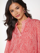 Kate & Pippa Bella Band Top In Red Print-Kate & Pippa