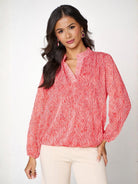 Kate & Pippa Bella Band Top In Red Print-Kate & Pippa