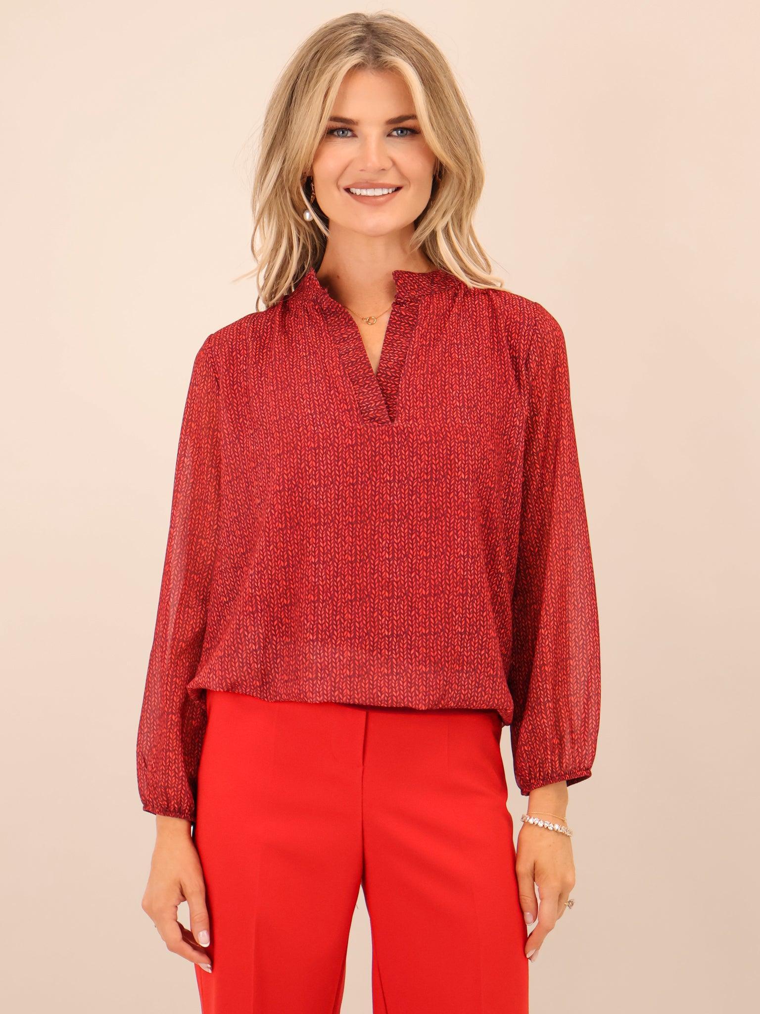 Kate & Pippa Bella Band Top In Red-Kate & Pippa