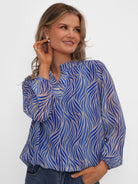 Kate & Pippa Bella Band Top In Royal Blue Animal-Kate & Pippa