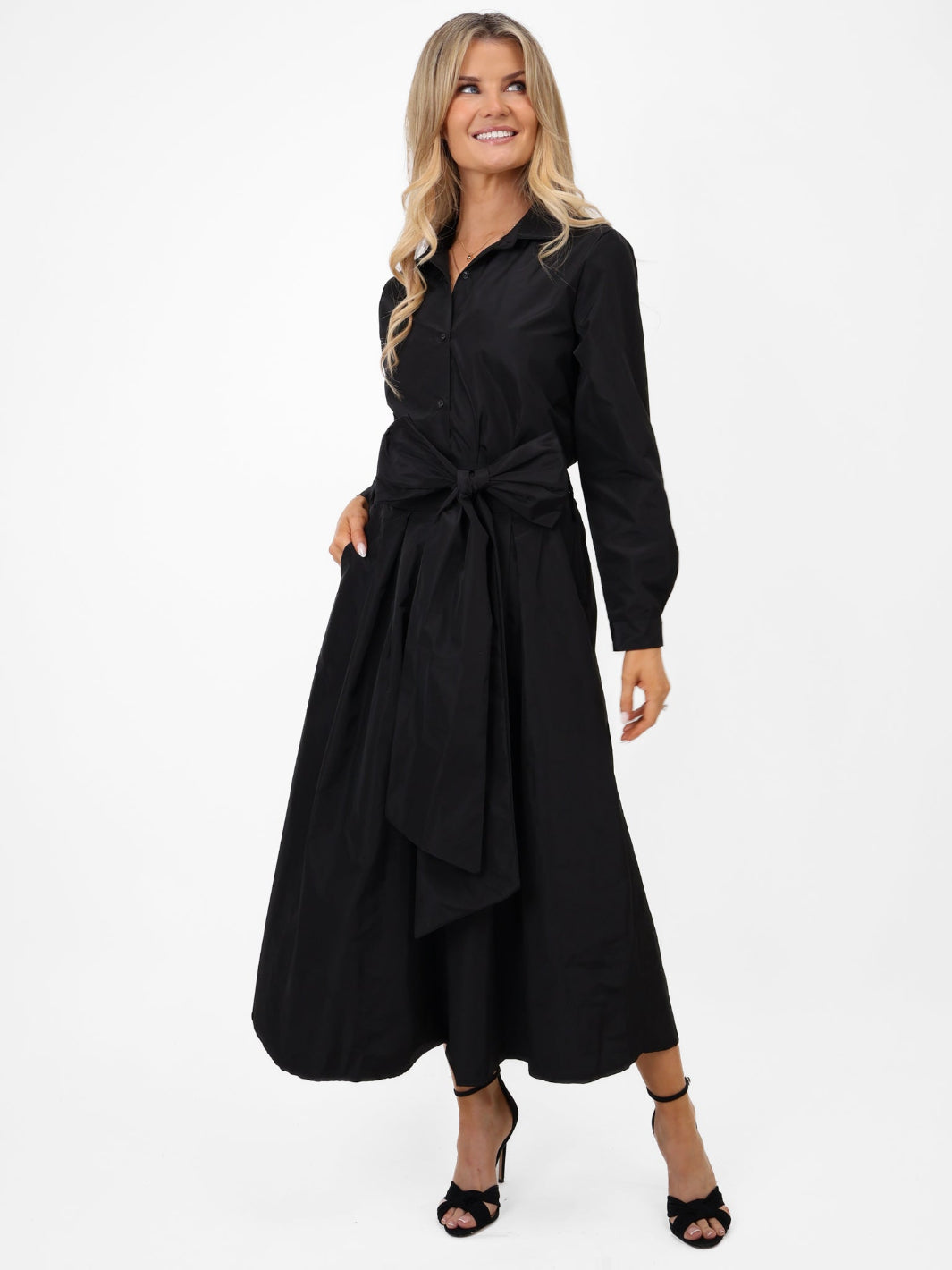 Kate & Pippa Blair Taffeta Skirt In Black-Kate & Pippa Autumn/Winter Ladies Clothing