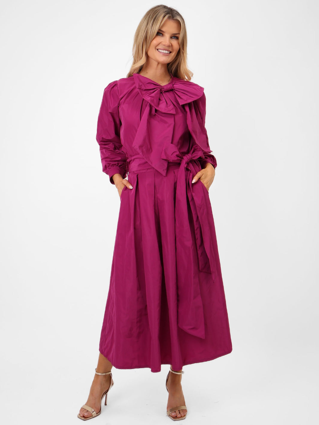 Kate & Pippa Blair Taffeta Skirt In Magenta-Kate & Pippa Autumn/Winter Ladies Clothing